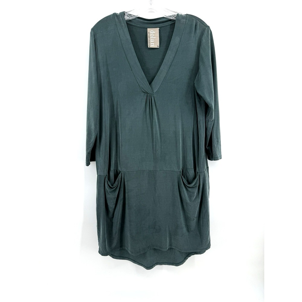 Dolan Anthropologie Tunic Dress Medium Green Knee Length 3/4 Sleeve Classic